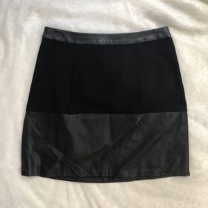 Black Paneled Faux Leather Mini Skirt NWT